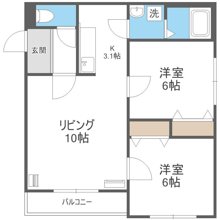 PRIMAVERA(2LDK/3階)の間取り写真