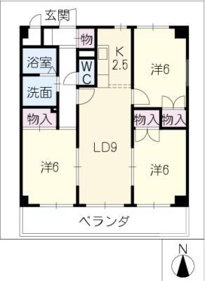 トゥールヴァンテアン(3LDK/1階)の間取り写真