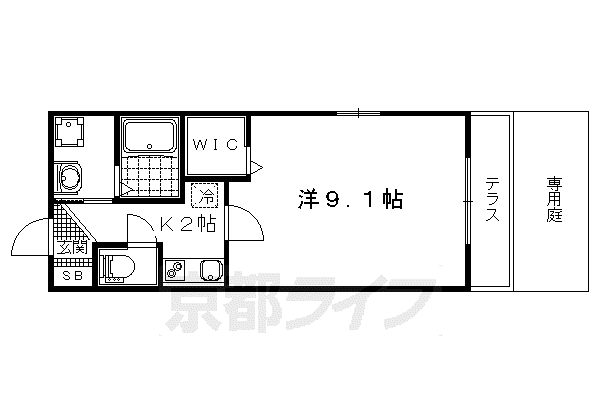 A-MON醍醐(1K/1階)の間取り写真