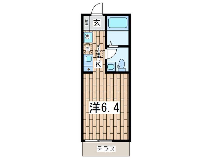 コリーヌブラン(1K/1階)の間取り写真