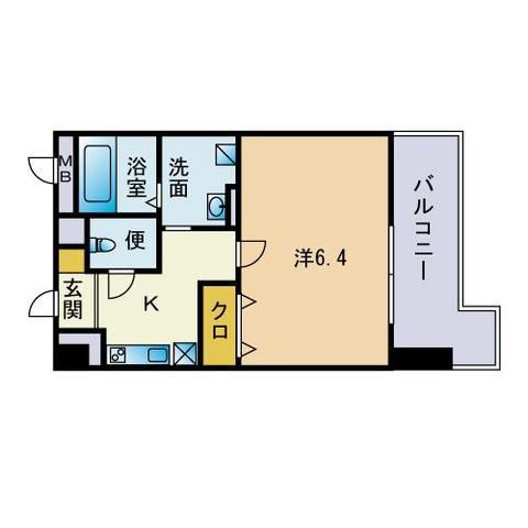 アンプルールベトンCIEL(1K/5階)の間取り写真