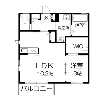 フェルトクライン C(1LDK/1階)の間取り写真