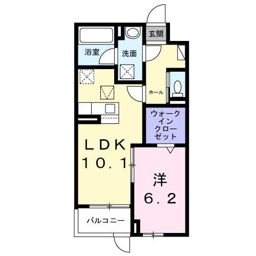 アルカディアI(1LDK/1階)の間取り写真