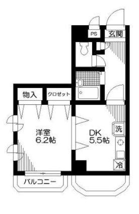 ヴィアーレM(1DK/2階)の間取り写真