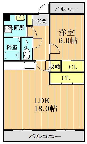 グレースコーポA(1LDK/1階)の間取り写真
