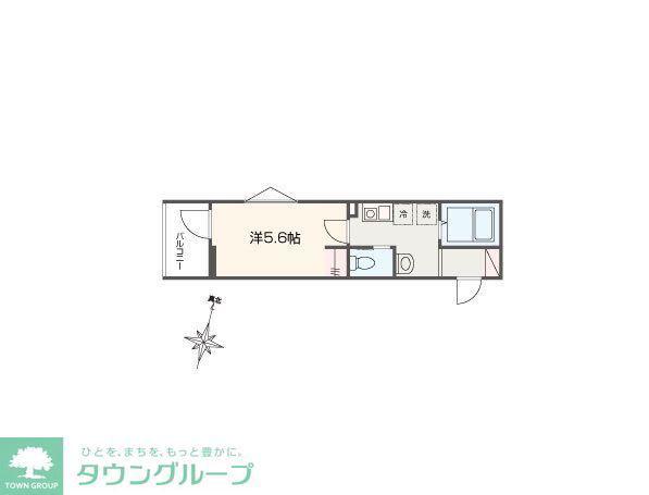 MELLAS南浦和V(1K/3階)の間取り写真