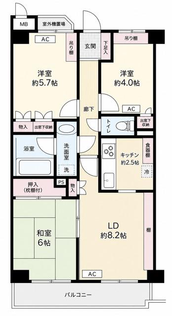 藤和シティホームズ荻窪駅前(3LDK/8階)の間取り写真
