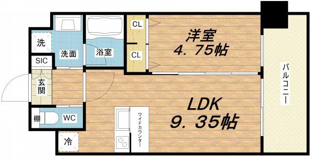 プレジオ布施ASIAN(1LDK/10階)の間取り写真