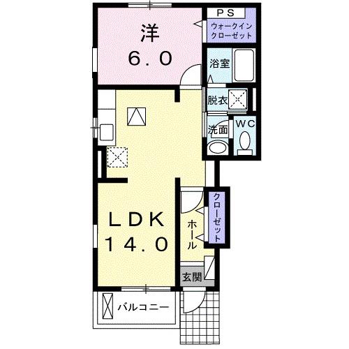 エスポワール・葵が丘(1LDK/1階)の間取り写真