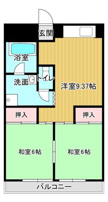 プルミエ東和町(2LDK/5階)の間取り写真