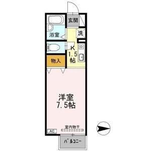 セジュール池端パーク A棟(1K/2階)の間取り写真