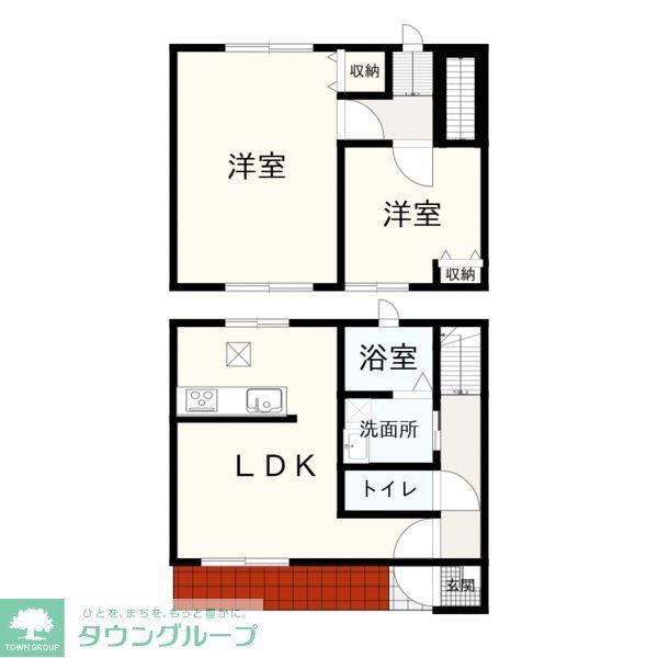 ローズガーデン(2LDK/1階)の間取り写真