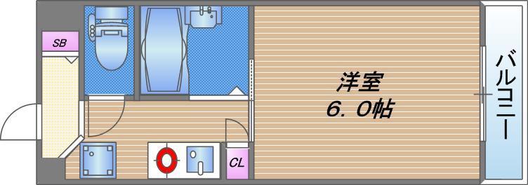眞柄ビル(1K/5階)の間取り写真