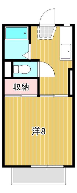 スターハイツA(1K/2階)の間取り写真