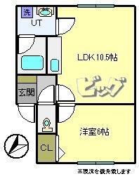 ソニアコート(1LDK/2階)の間取り写真