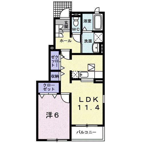 エプリース III(1LDK/1階)の間取り写真