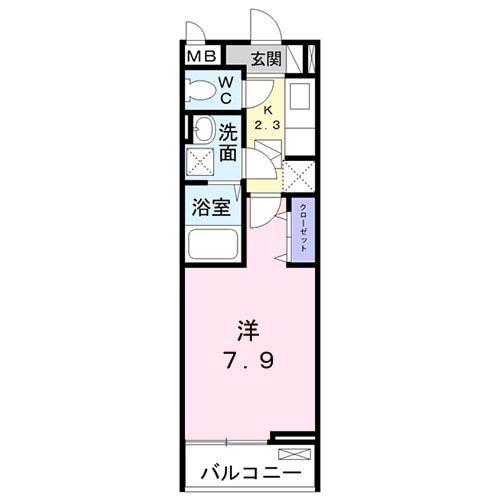 メゾン エイスイ(1K/2階)の間取り写真
