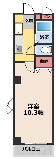 プロニティ岡出(1K/2階)の間取り写真