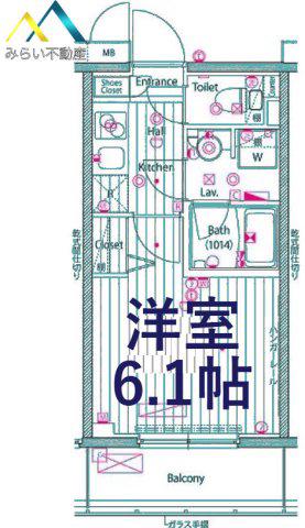 ガーラ・プレシャス川崎(1K/11階)の間取り写真