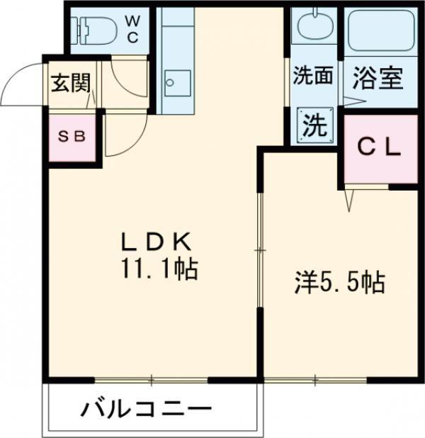 フェバリット千歳末広(1LDK/4階)の間取り写真