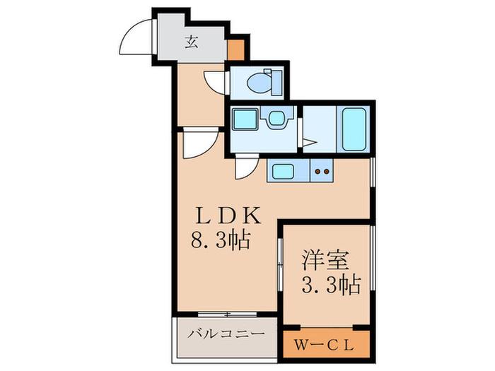 MKハイツ(1LDK/1階)の間取り写真