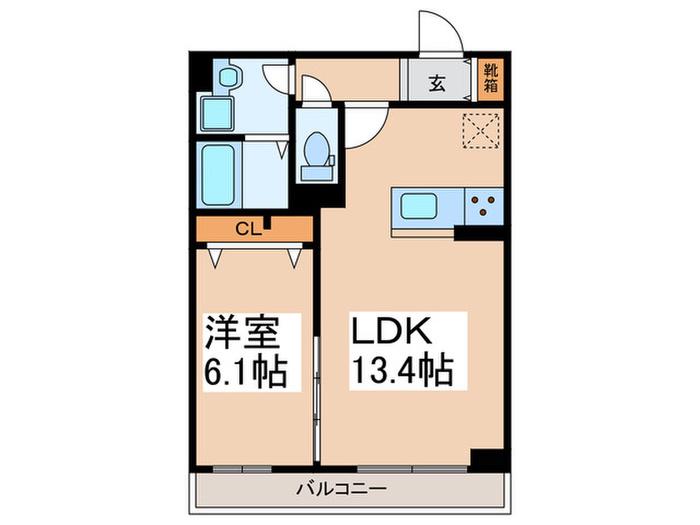 TIARA南町田(1LDK/1階)の間取り写真
