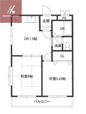 アーバンハイム吉元(2DK/2階)の間取り写真