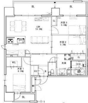 SーRESIDENCE博多駅東AWESOME(3LDK/13階)の間取り写真