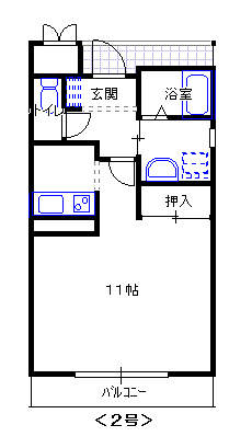 MAISON DE 東大島(ワンルーム/3階)の間取り写真