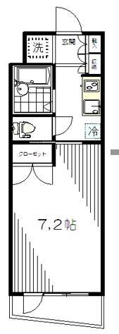 K-COURT(1K/1階)の間取り写真