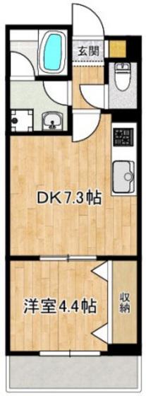 シャーブル光が丘(1DK/3階)の間取り写真