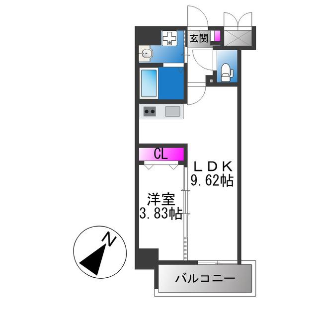 リアライズ堺宿院(1LDK/10階)の間取り写真