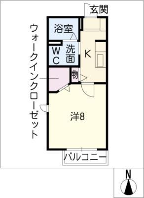 GEMINATIONSS B(1K/2階)の間取り写真