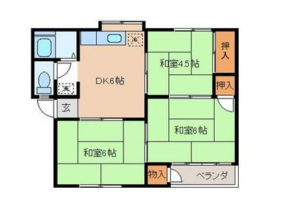 コーポ安藤(3DK/1階)の間取り写真