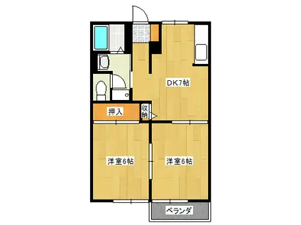 サリーナス(2DK/2階)の間取り写真