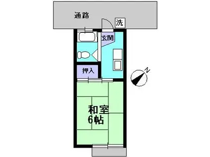 コーポエイト(1K/2階)の間取り写真