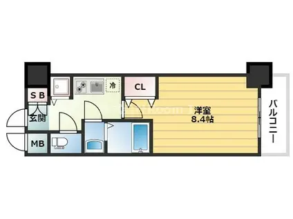 プレサンス本町エクストラ(1K/4階)の間取り写真