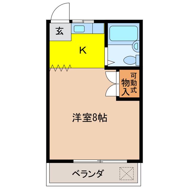 コーポ長屋(ワンルーム/2階)の間取り写真