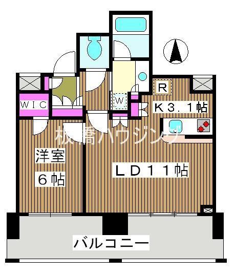 リビオタワー板橋(1LDK/6階)の間取り写真