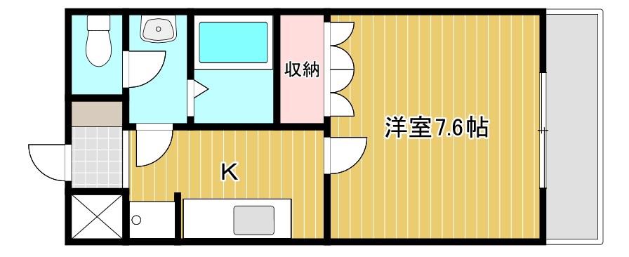 メゾフォルテ(1K/1階)の間取り写真