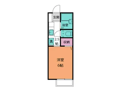 サンヴィレッジ1号(ワンルーム/2階)の間取り写真