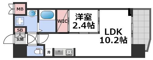 セレニテ本町東リアン(1LDK/7階)の間取り写真
