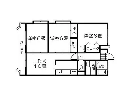 サンローゼ(3LDK/4階)の間取り写真