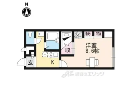 レオパレスYAMADATHREE(1K/2階)の間取り写真