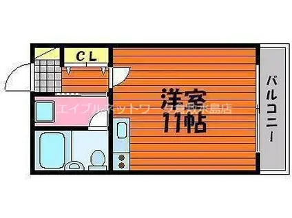 ヴェルサーチにわせ(ワンルーム/2階)の間取り写真