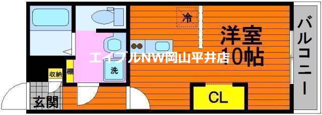 REVE中島(ワンルーム/3階)の間取り写真