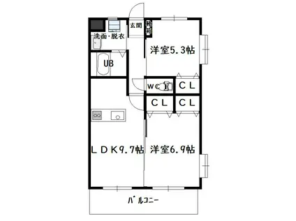 テル・パーク(2LDK/1階)の間取り写真