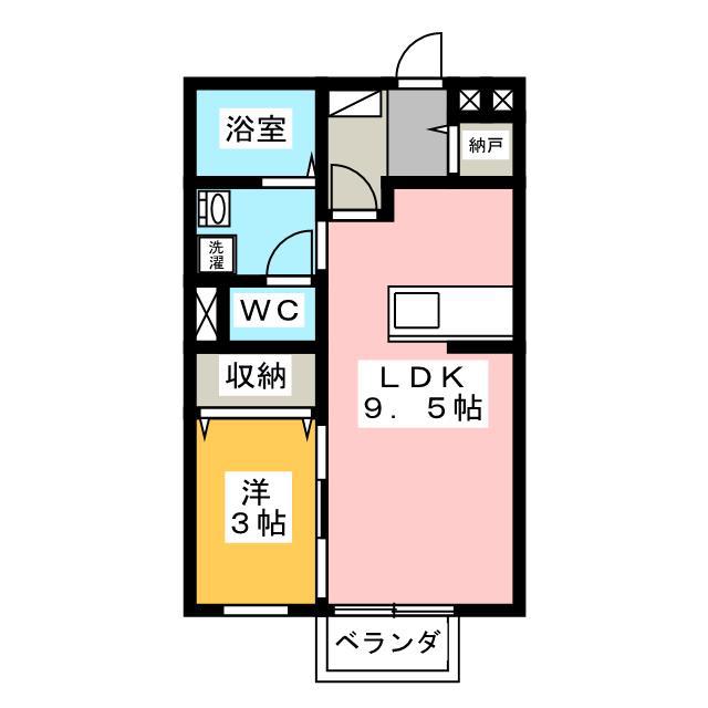 グランヴィーブル(1LDK/2階)の間取り写真