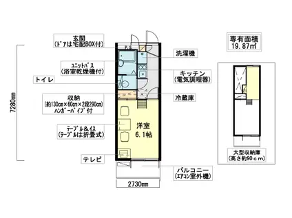 近鉄けいはんな線 新石切駅 徒歩5分 3階建 築23年(1K/1階)の間取り写真
