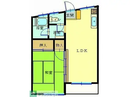 菊池荘(1LDK/1階)の間取り写真